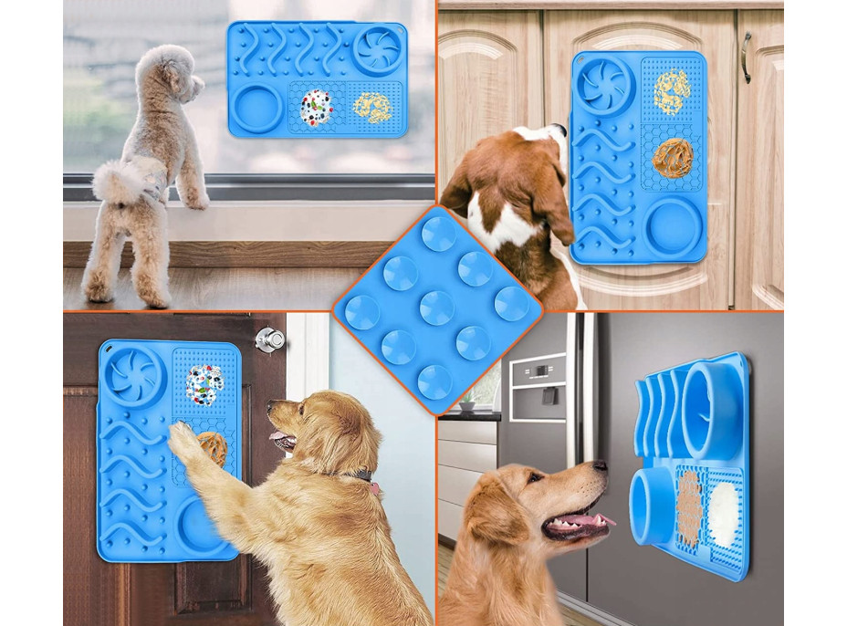 Kŕmiaca podložka pre psov Slow Food - 30x20 cm - modrá