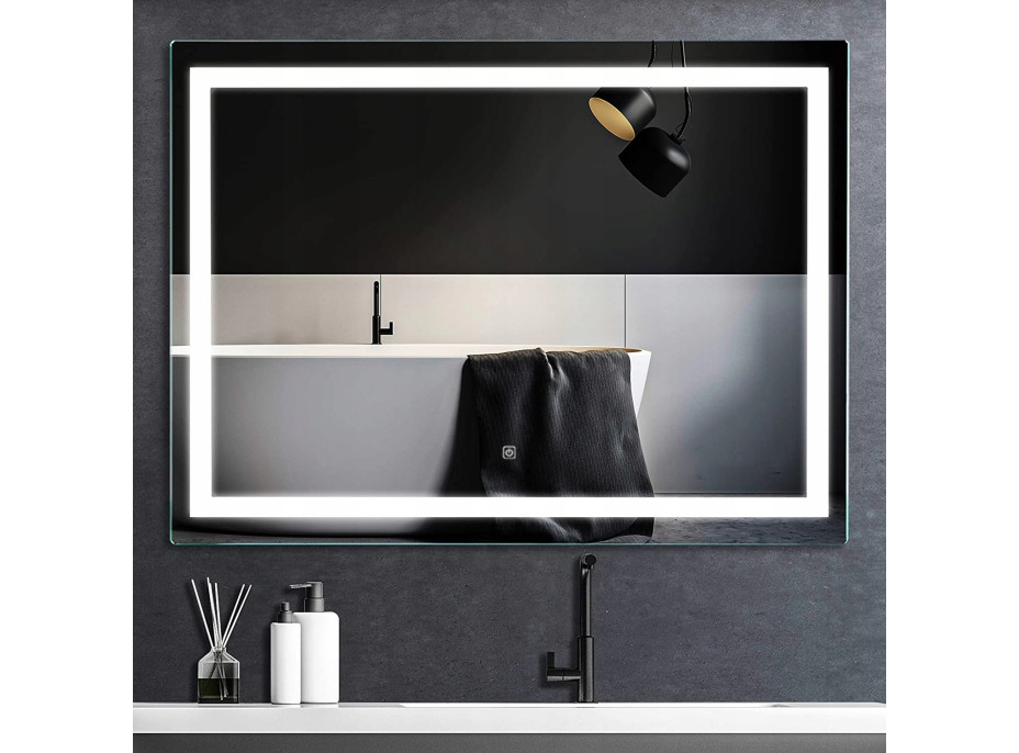 Obdĺžnikové zrkadlo REA ANGULAR 80x60 cm - s LED podsvietením