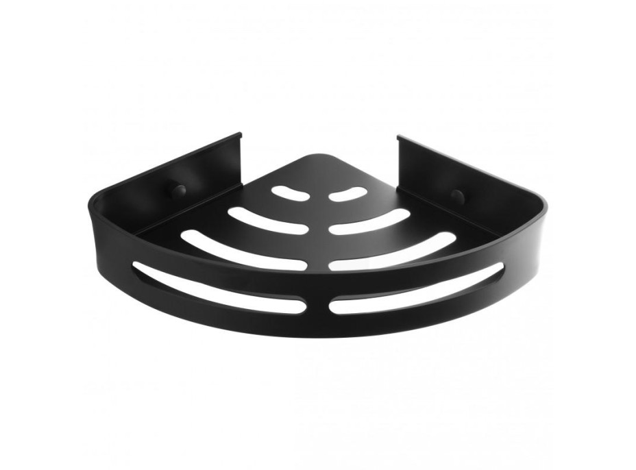 Rohová závesná hliníková polička - CORY - čierna