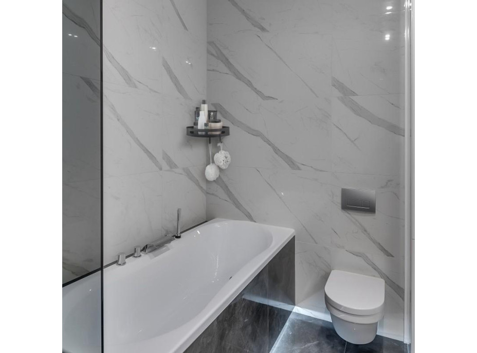 Rohová závesná hliníková polička - CORY - čierna