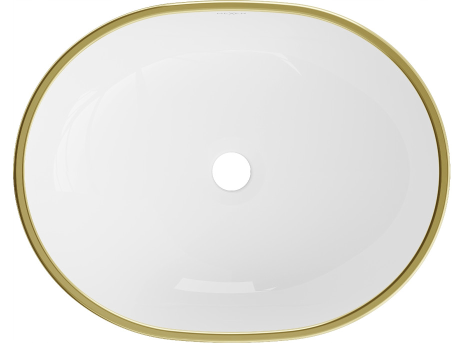 Keramické umývadlo MEXEN VIKI - biele so zlatým okrajom, 21054805