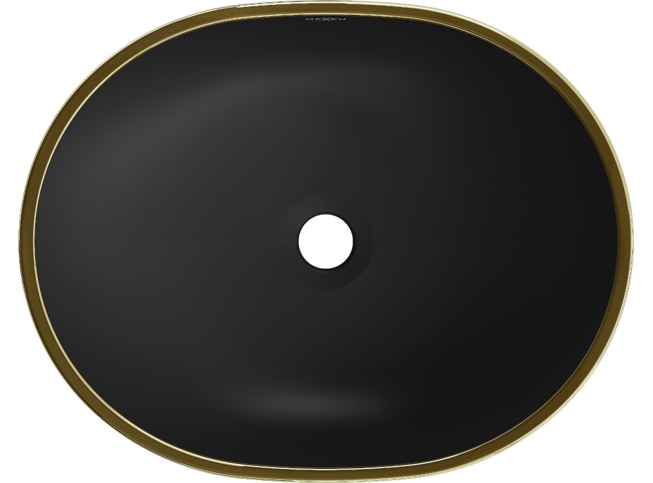 Keramické umývadlo MEXEN VIKI - čierne matné so zlatým okrajom, 21054875