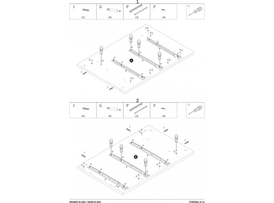 Písací stôl GATE so šuplíkmi - antracitový/dub wotan