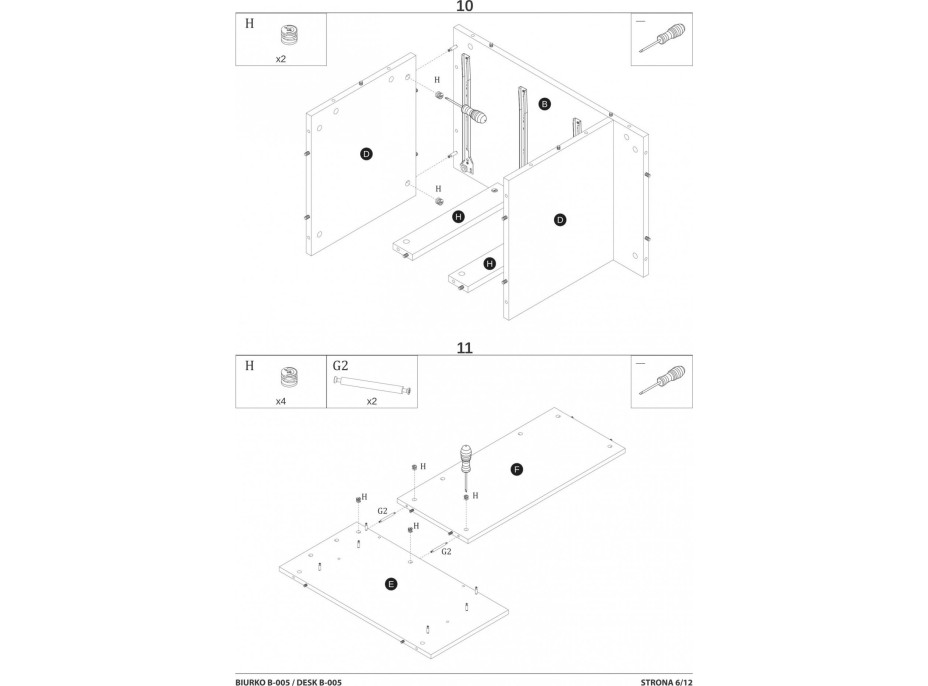 Písací stôl GATE so šuplíkmi - antracitový/dub wotan