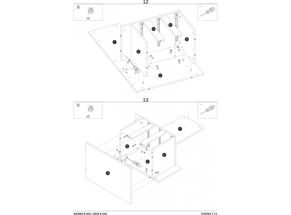 Písací stôl GATE so šuplíkmi - antracitový/dub wotan