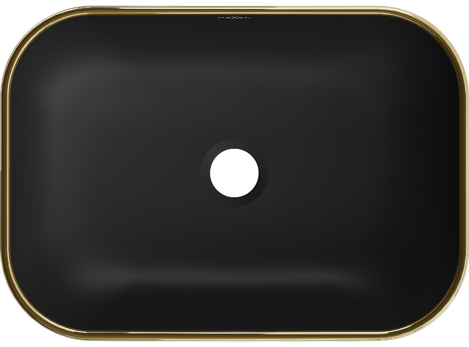 Keramické umývadlo MEXEN RITA - čierne matné so zlatým okrajom, 21084575