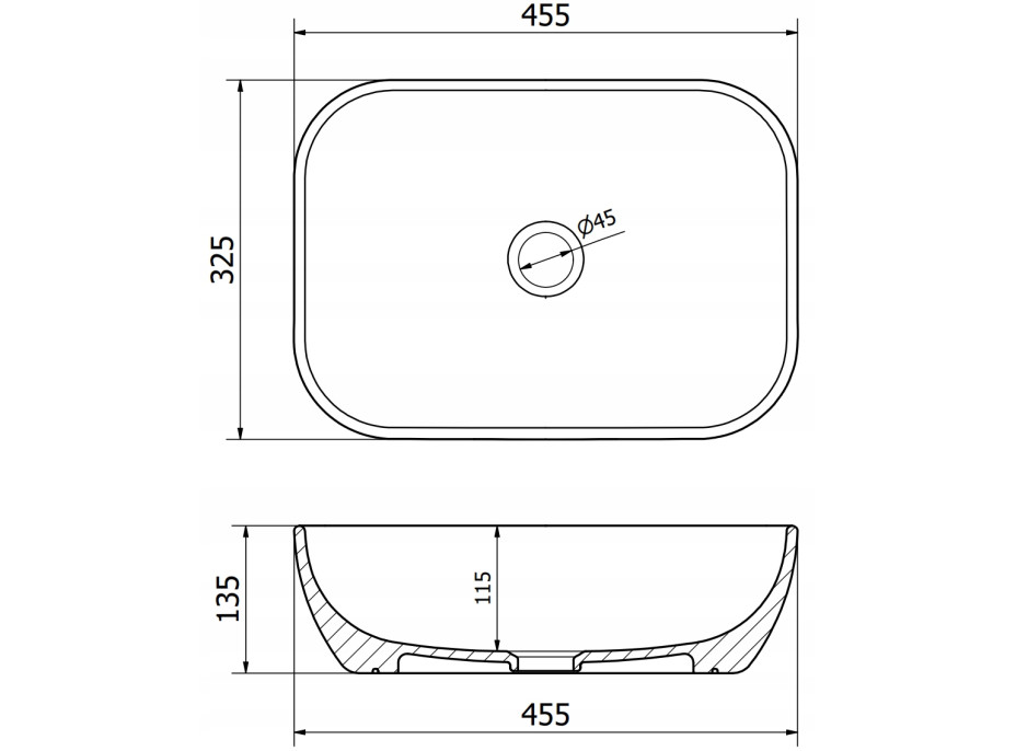 Keramické umývadlo MEXEN RITA - platinovo šedé matné, 21084563