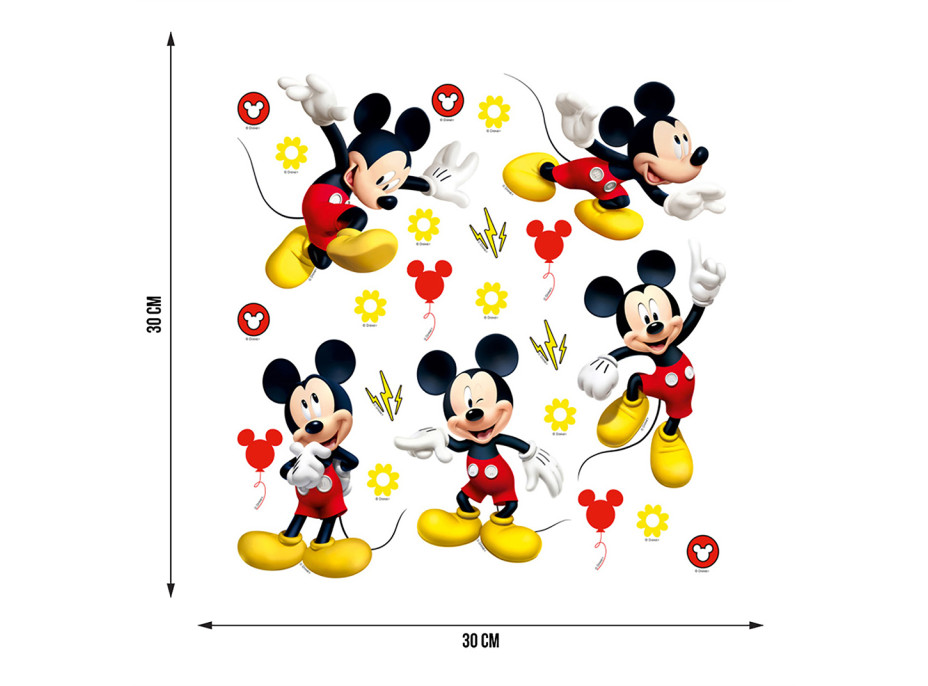 Detská samolepka na stenu - DISNEY - Mickey pózuje - 30x30 cm