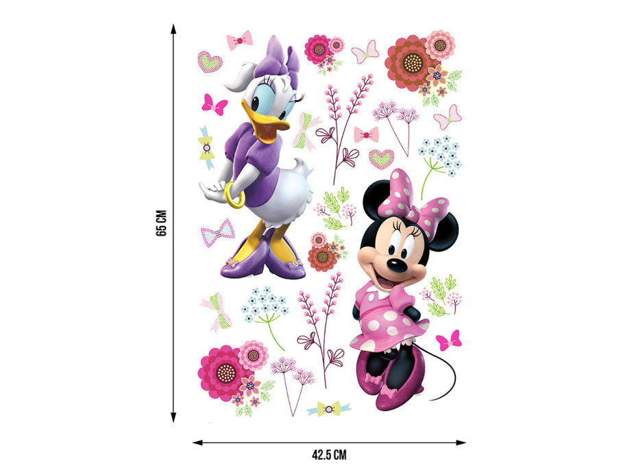 Detská samolepka na stenu - DISNEY - Minnie a Daisy v kvetoch - 42,5x65 cm