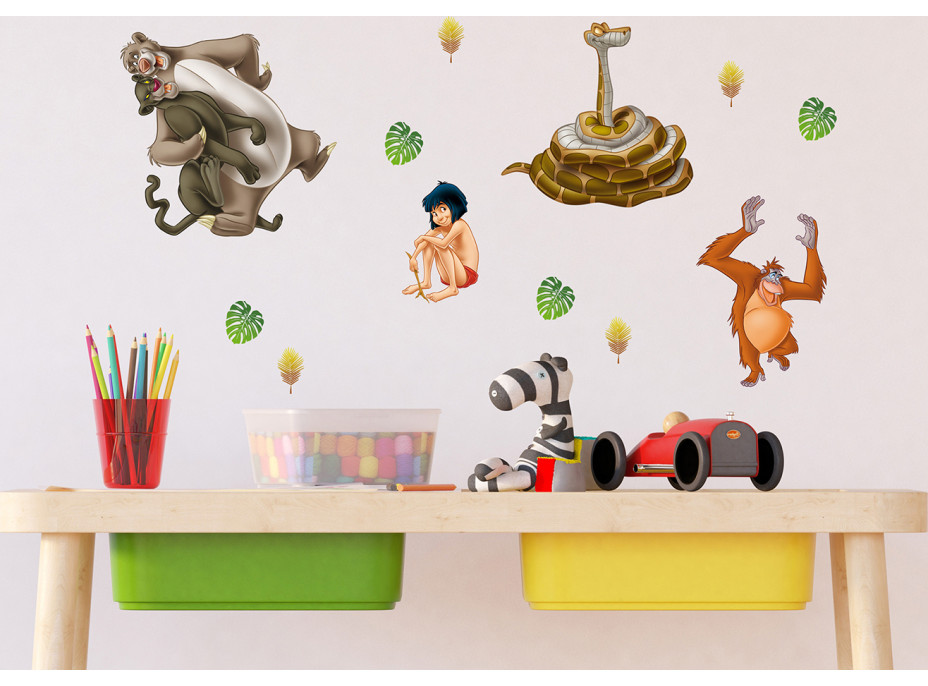 Detská samolepka na stenu - DISNEY - Mauglí a zvieratá - 30x30 cm