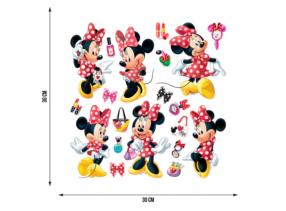 Detská samolepka na stenu - DISNEY - Minnie pózuje - 30x30 cm