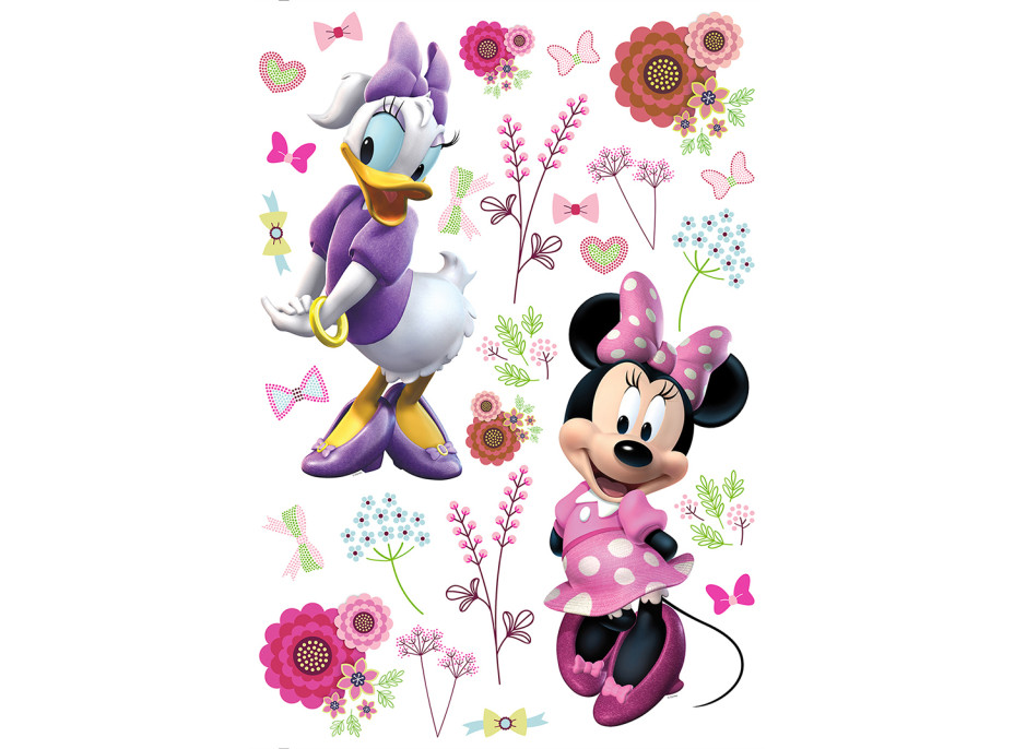 Detská samolepka na stenu - DISNEY - Minnie a Daisy v kvetoch - 42,5x65 cm