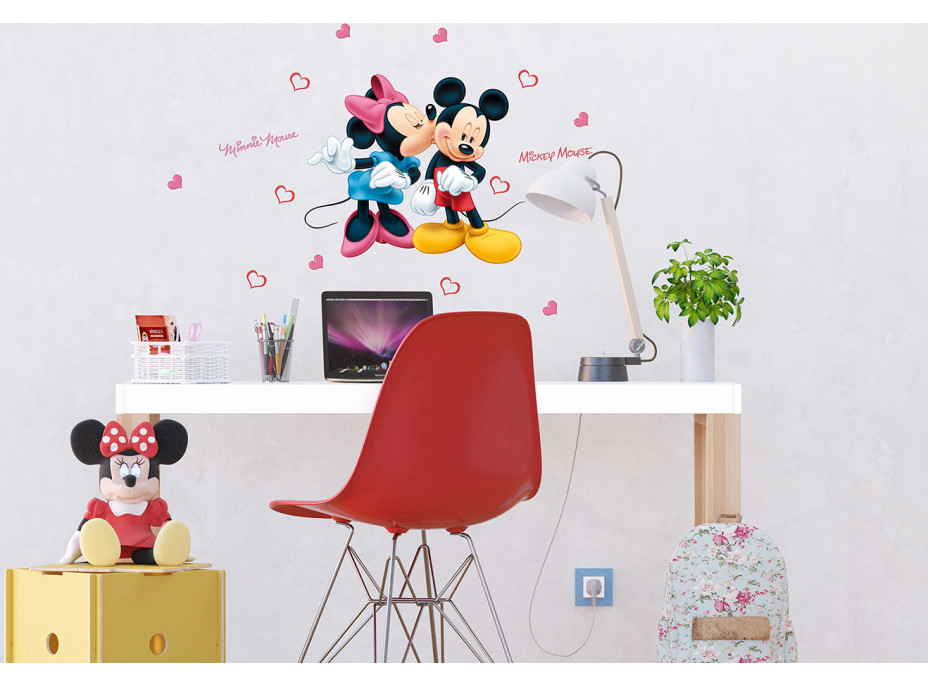 Detská samolepka na stenu - DISNEY - Mickey a Minnie spolu - 42,5 x65 cm