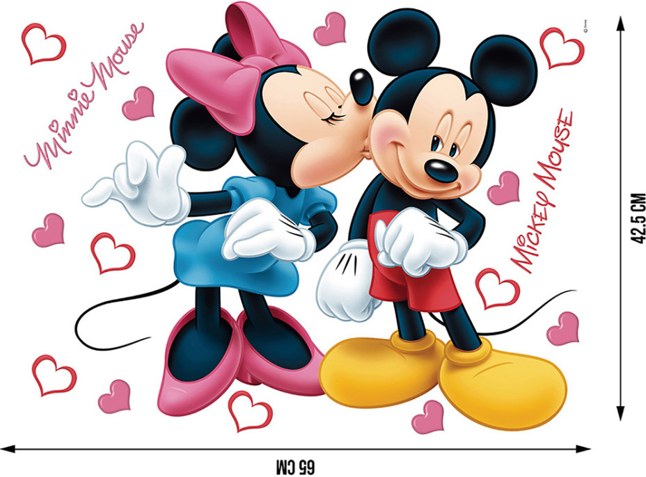 Detská samolepka na stenu - DISNEY - Mickey a Minnie spolu - 42,5 x65 cm