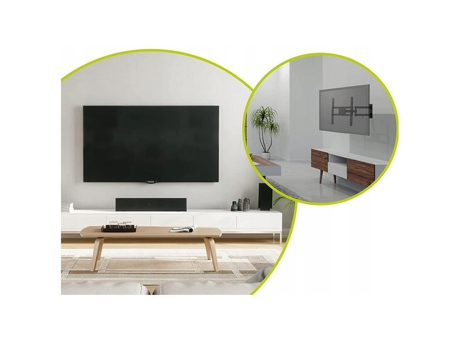 Otočný držiak TV do steny - 23 "-60" - VESA úchyt - 5-44 cm