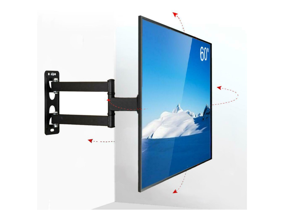 Otočný držiak TV do steny - 23 "-60" - VESA úchyt - 5-44 cm