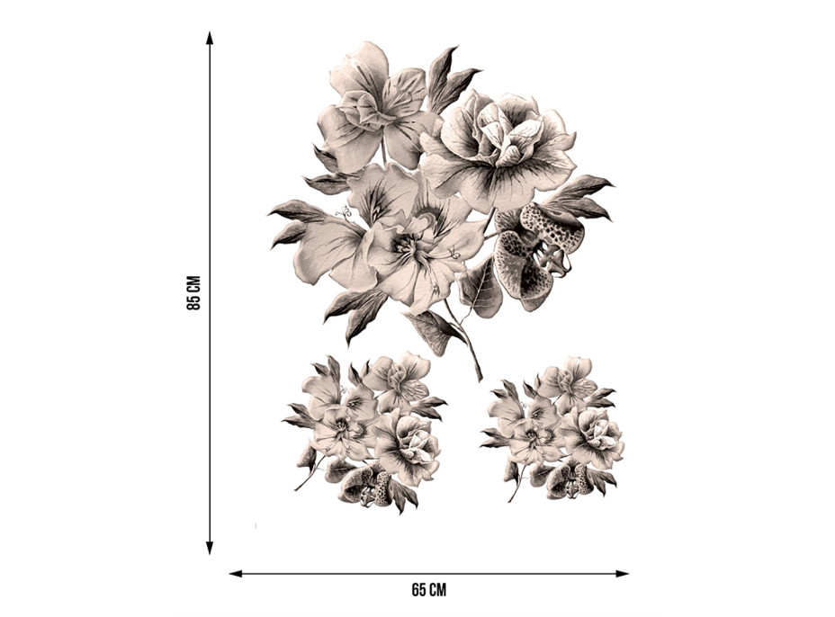 Moderná samolepka na stenu - Dekoratívna kytica - 65x85 cm