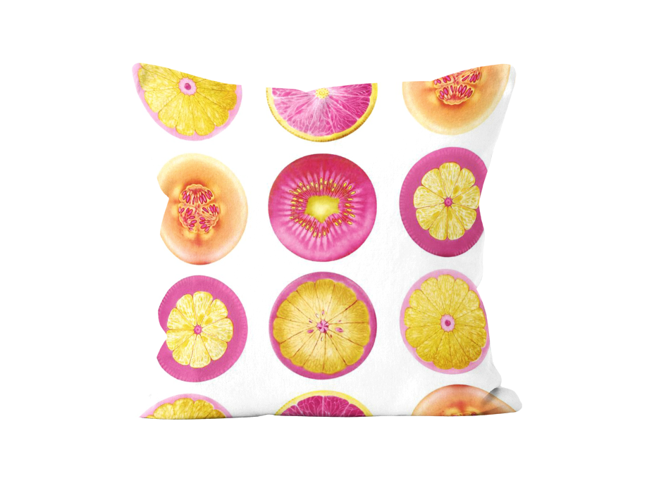 Vankúš JESS 40x40 cm - Ružové citrusy
