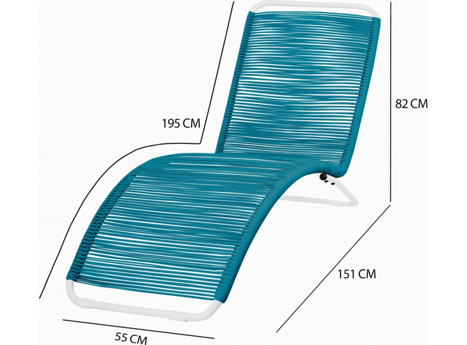 Záhradné lehátko ACAPULCO - tyrkysové