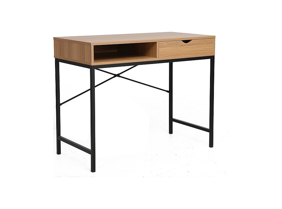 Písací stôl LOFT B27 - dub prírodný/čierny