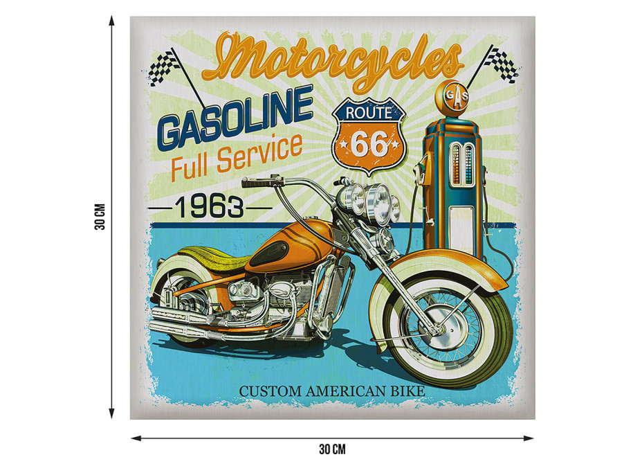Moderná samolepka na stenu - USA motorka - 30x30 cm