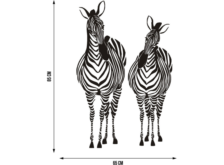 Moderná samolepka na stenu - Zebry - 65x85 cm