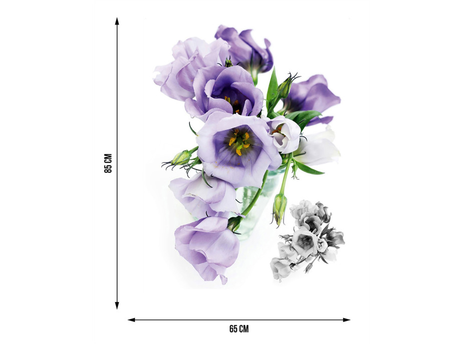 Moderná samolepka na stenu - Fialové kvety - 65x85 cm
