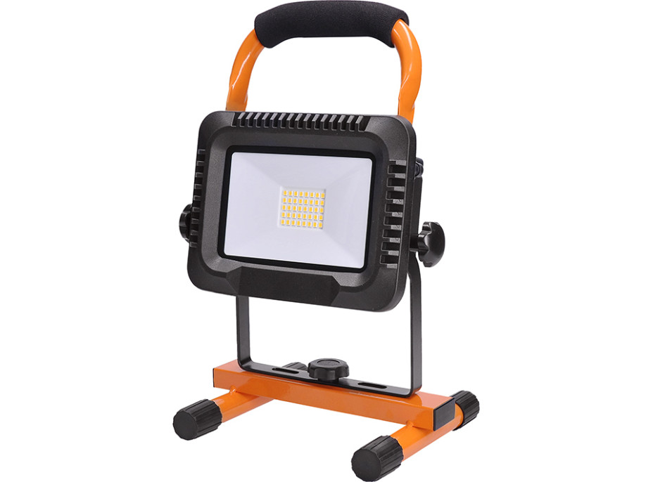 LED reflektor 20W, prenosný, nabíjací, 1600lm, oranžovo-čierny