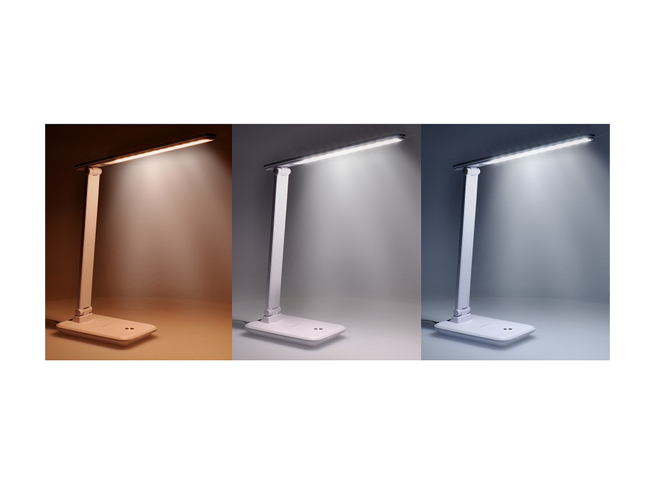 LED stolná lampička 10W, 490lm, zmena CCT, stmievanie, biela