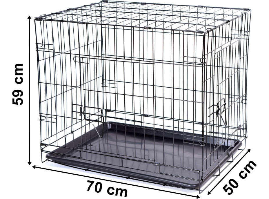 Drôtená klietka pre psov 70 x 50 x 59 cm