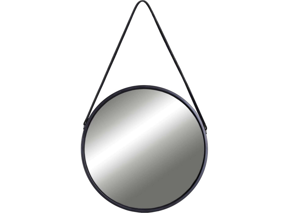 Čierne závesné okrúhle zrkadlo MIRAGE 50 cm