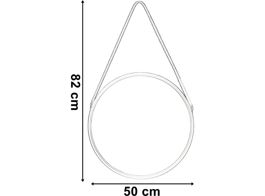 Čierne závesné okrúhle zrkadlo MIRAGE 50 cm