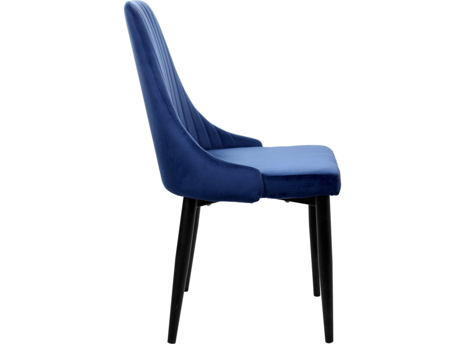 Modrá jedálenská stolička velvet LORIENT