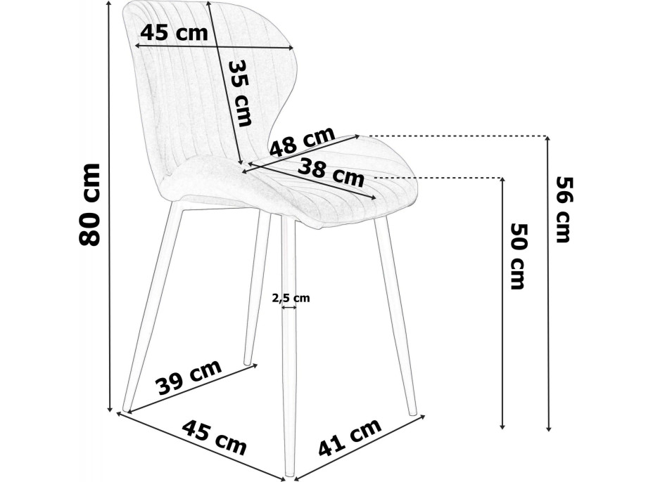 Modrá dizajnová stolička Velvet DALLAS