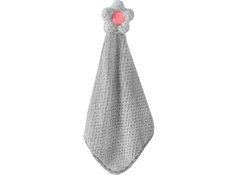 Detský uterák PICCOLO Kvietok 30x30 cm - svetlo šedý