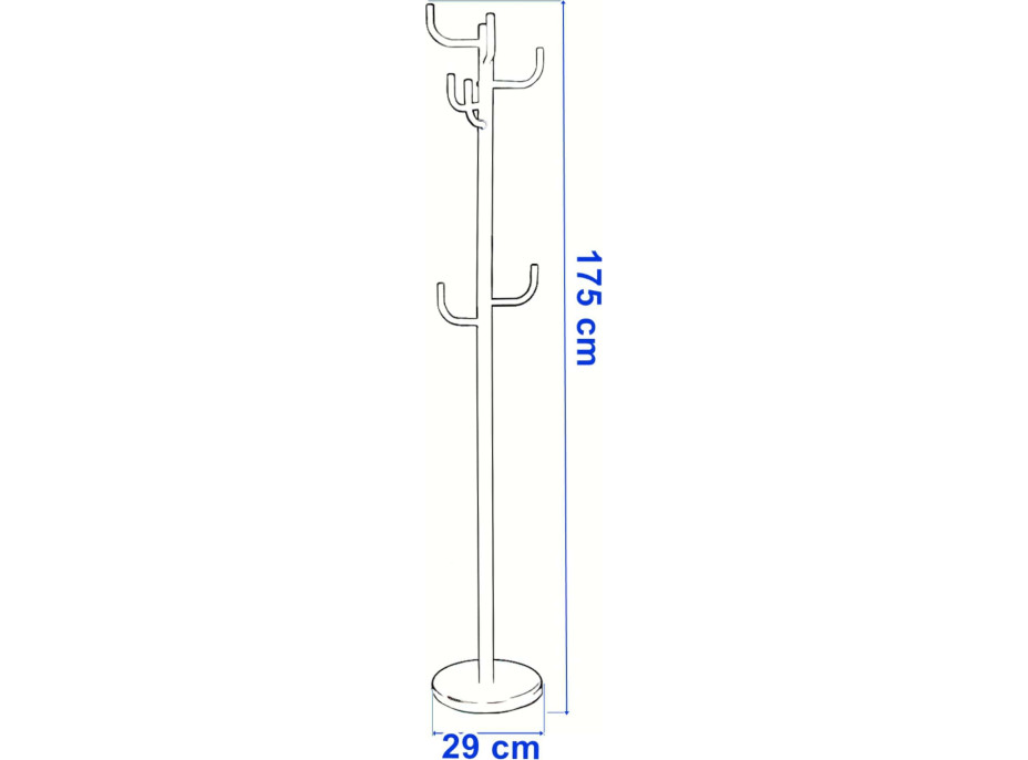 Vešiak na oblečenie v čiernej farbe Viktor 175 cm