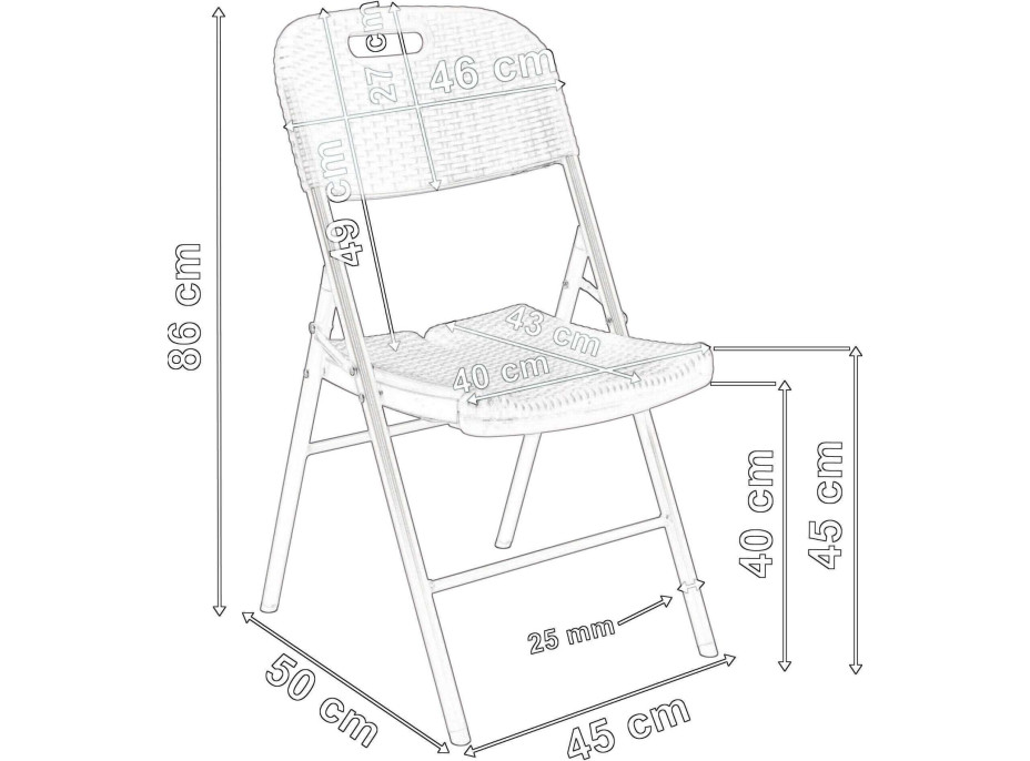 Hnedá skladacia cateringová stolička Rattan