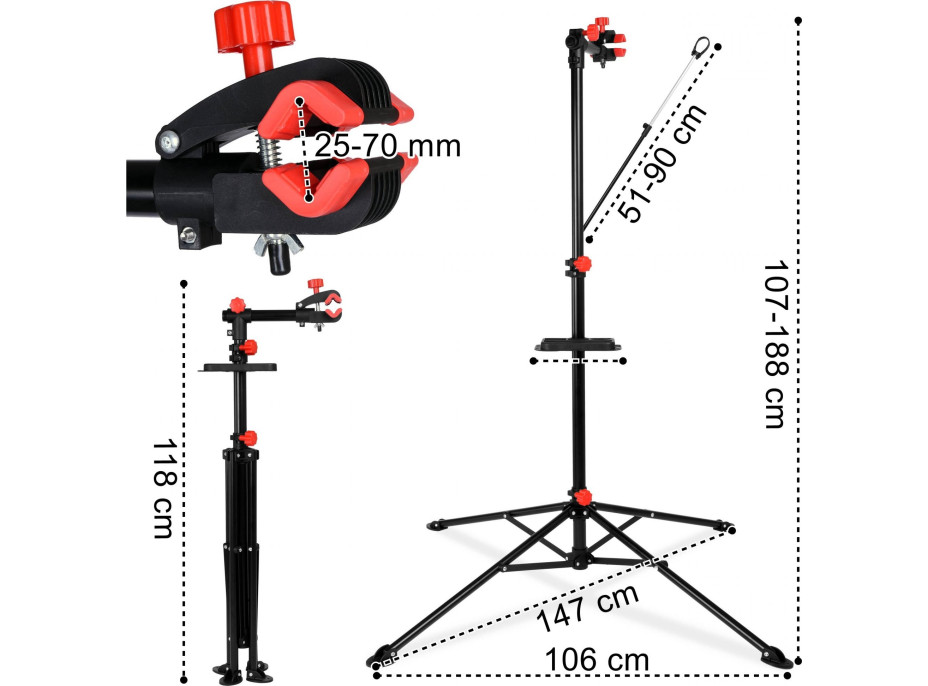Montážny stojan na opravu kolies 188 cm - nastaviteľný