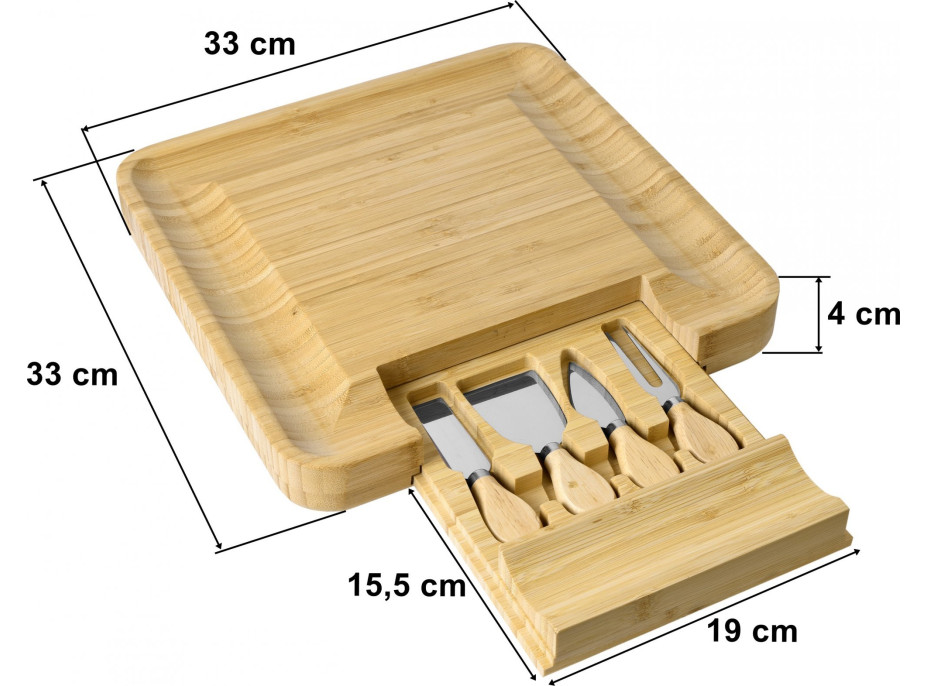 Bambusová doska na podávanie občerstvenia Estera