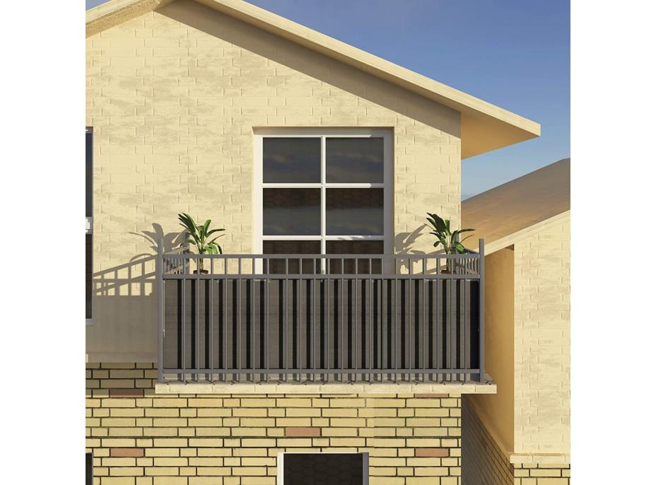 Šedá balkónová zástena 1 x 7 m