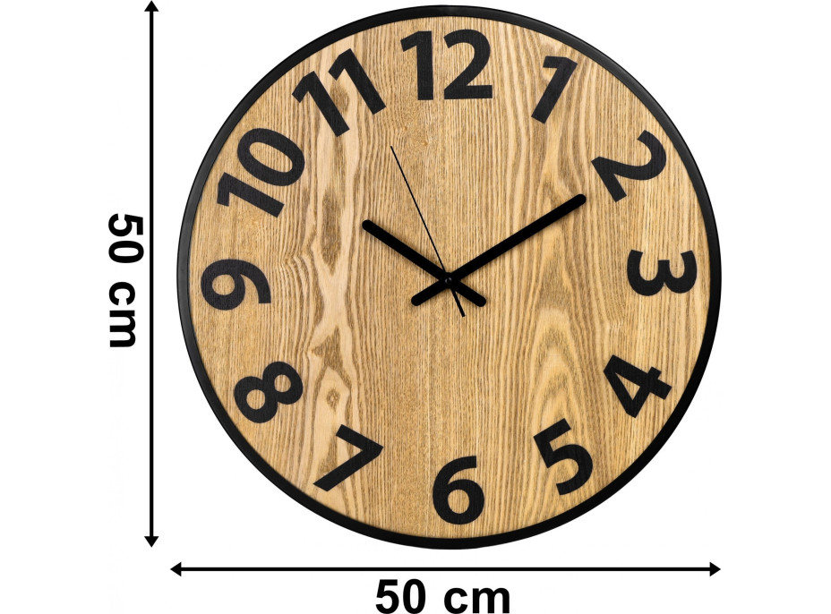 Hnedé nástenné hodiny ABBAS 50 cm