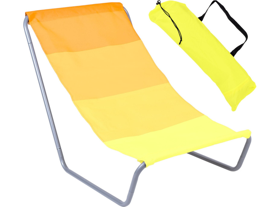 Žltooranžové plážové skladacie ležadlo Olek