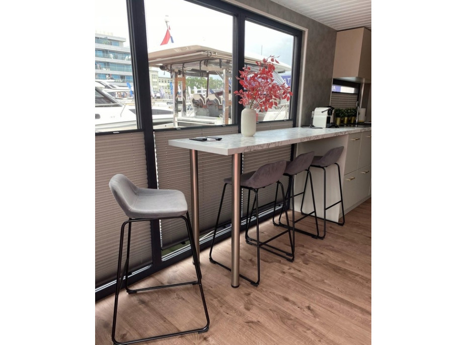 Šedá loftová barová stolička SLIGO - 2 kusy