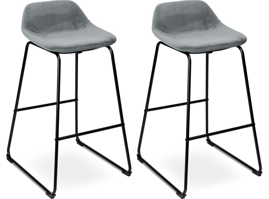 Šedá loftová barová stolička SLIGO - 2 kusy