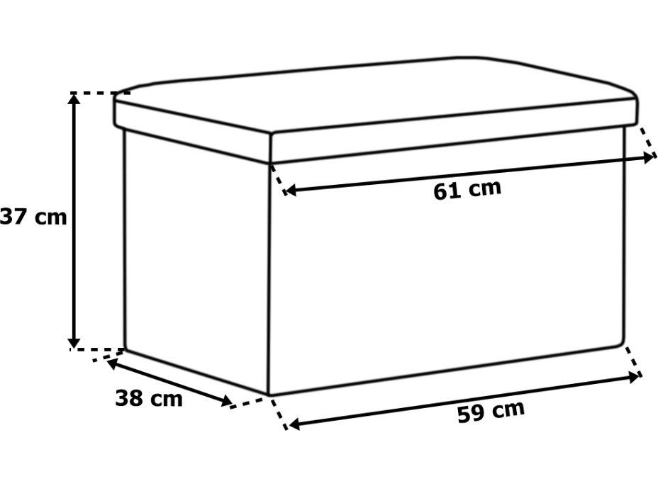 Šedý skladací taburet DIEGO - rozmer XL