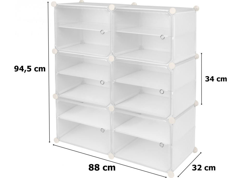 Biely modulárny botník PETRA 88 cm