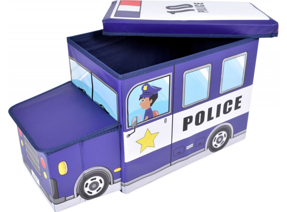 Skladací taburet / kôš na hračky Polícia