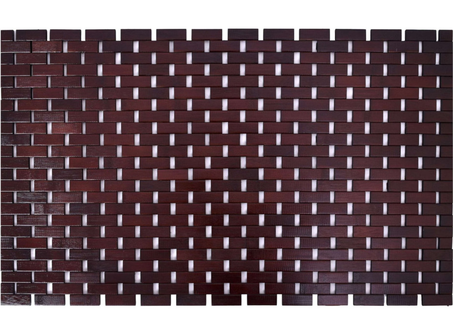Hnedá bambusová kúpeľňová rohož 80 x 50 cm