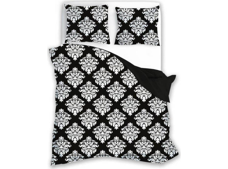 Bavlnené obliečky GLAMOUR - čierne / biele - 180x200 cm