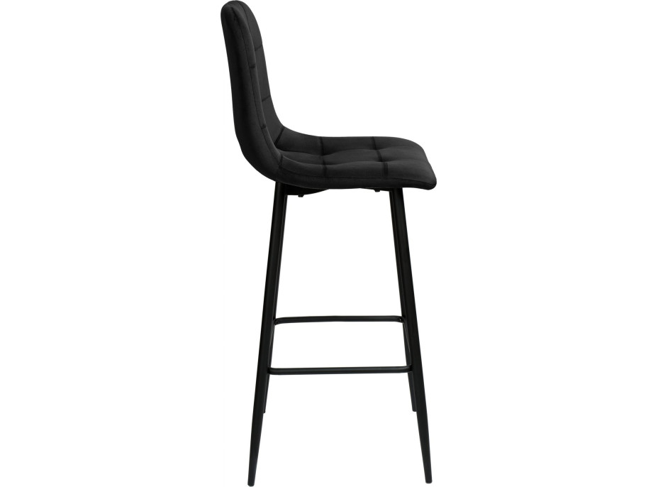 Čierna zamatová barová stolička HAMILTON